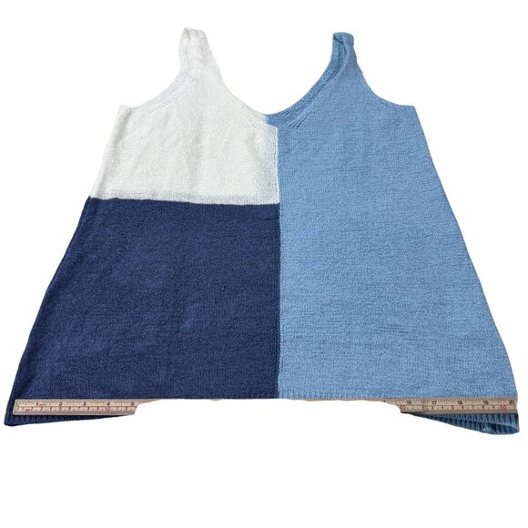 Colorblock Knit Tank Top In Blue & White Colorblock - M - Picture 10 of 10